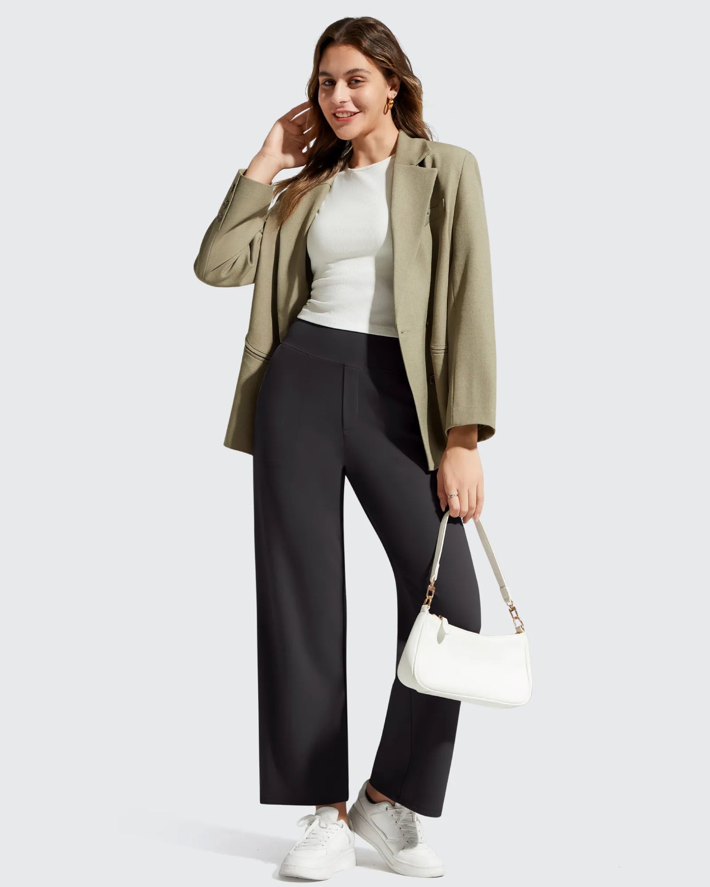 Pantalones de vestir informales largos hasta el tobillo BareFeel Faux Fly