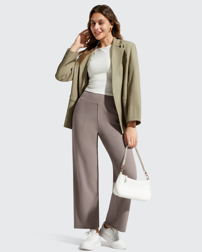 Pantalones de vestir informales largos hasta el tobillo BareFeel Faux Fly