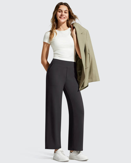 Pantalones de vestir informales largos hasta el tobillo BareFeel Faux Fly