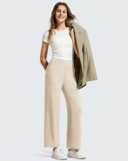 Pantalones de vestir informales largos hasta el tobillo BareFeel Faux Fly