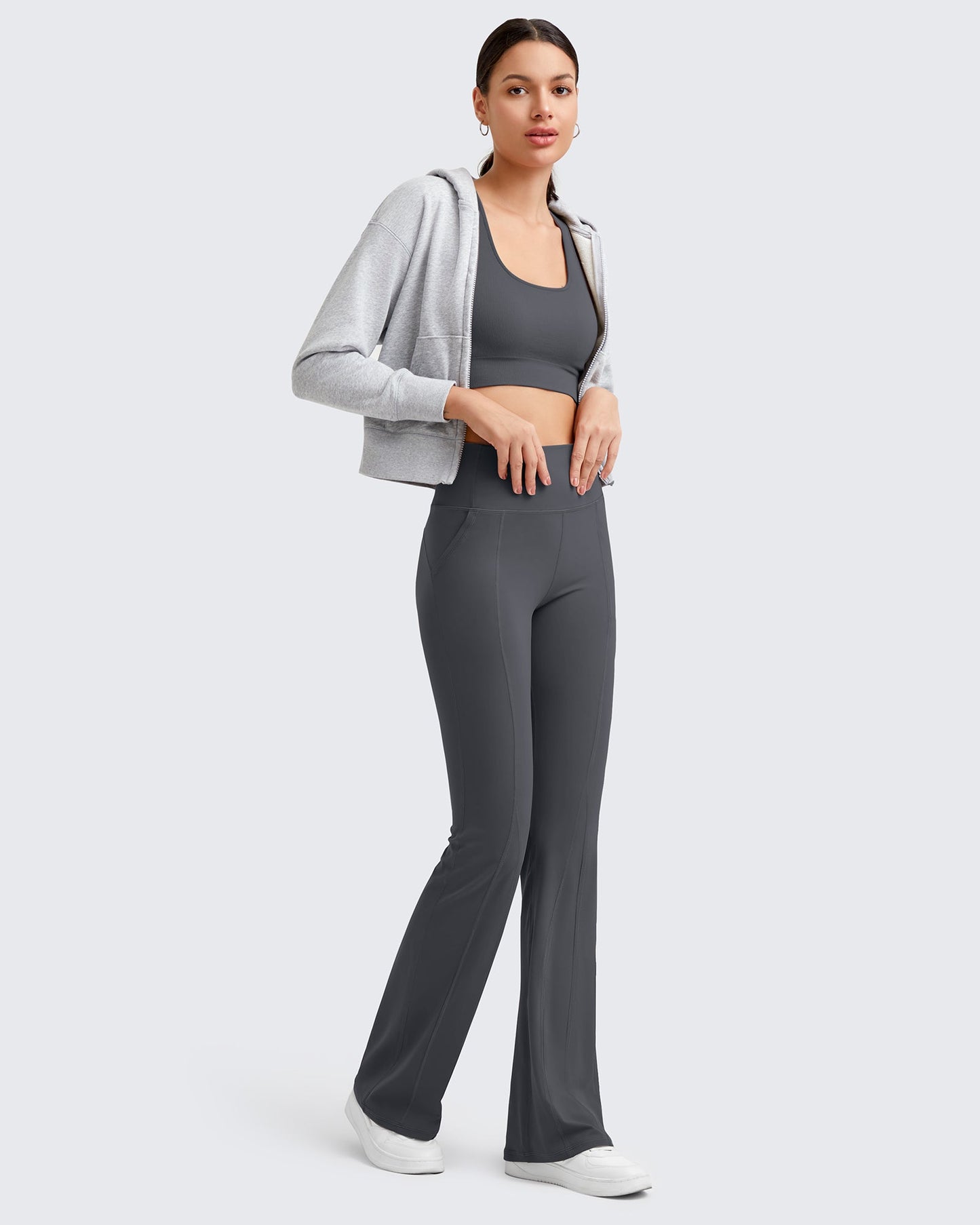 Pantalones casuales acampanados de yoga de tiro alto BareFeel