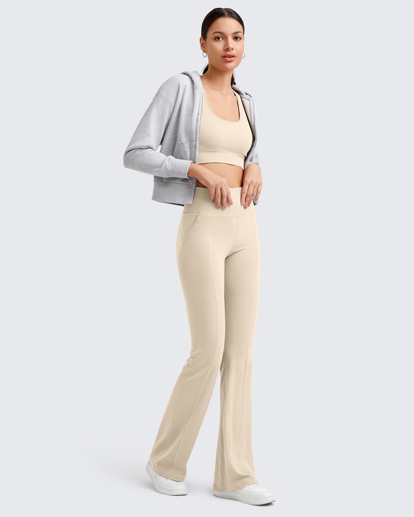 Pantalones casuales acampanados de yoga de tiro alto BareFeel