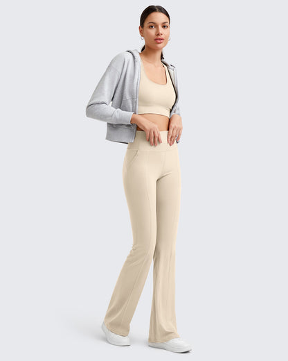 Pantalones casuales acampanados de yoga de tiro alto BareFeel