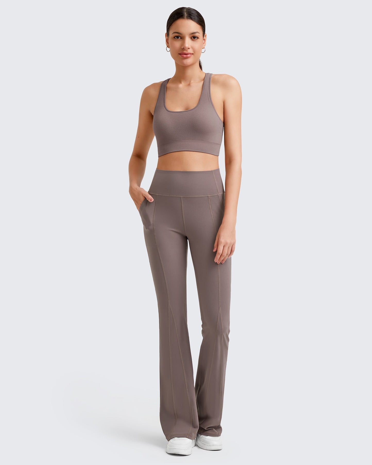 Pantalones casuales acampanados de yoga de tiro alto BareFeel