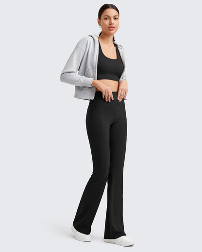 Pantalones casuales acampanados de yoga de tiro alto BareFeel