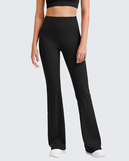 Pantalones casuales acampanados de yoga de tiro alto BareFeel