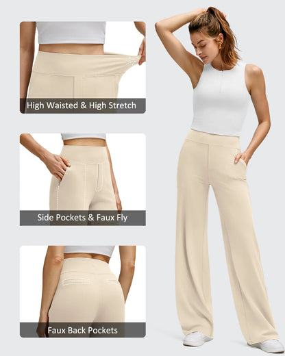 Pantalones de yoga de pierna ancha de alta elasticidad BareFeel
