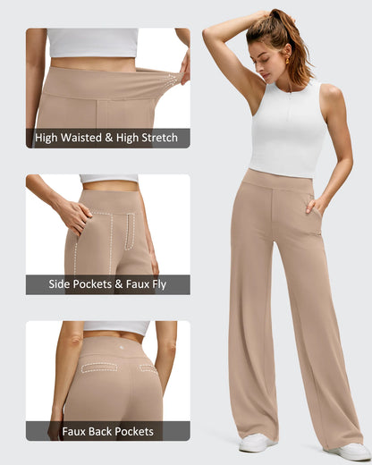Pantalones de yoga de pierna ancha de alta elasticidad BareFeel