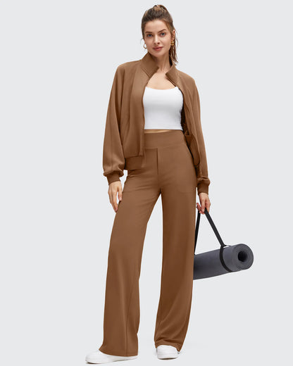 Pantalones de yoga de pierna ancha de alta elasticidad BareFeel