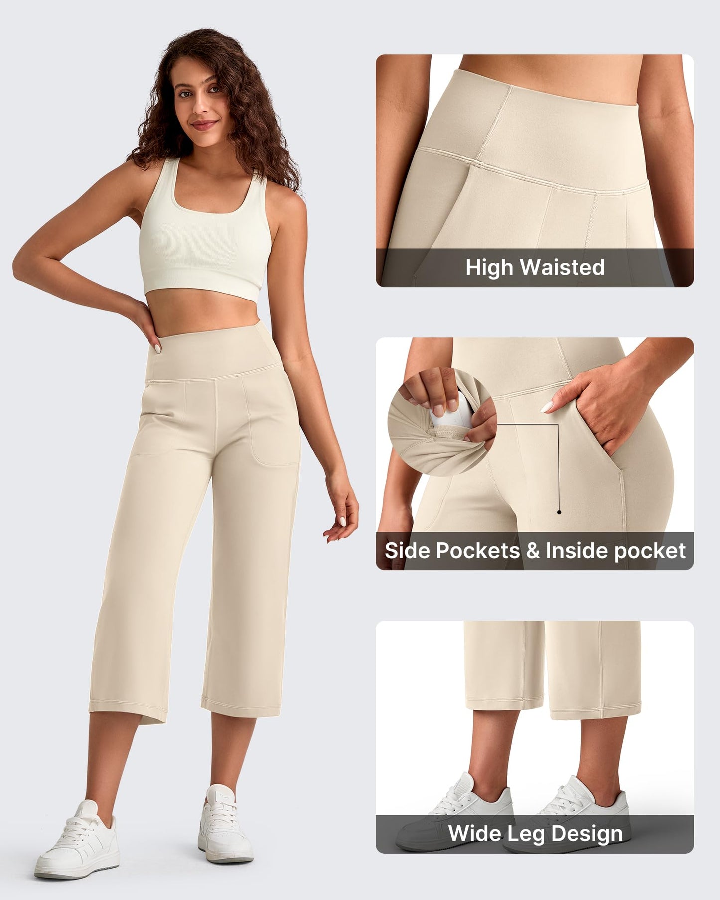 Pantalones Capri de tiro alto BareFeel