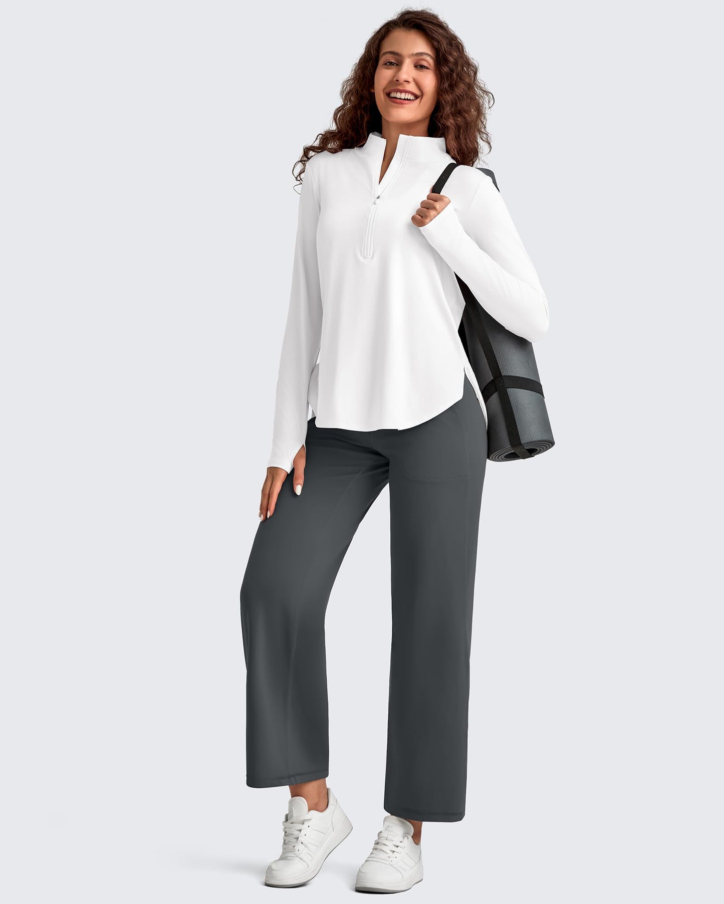 Pantalones Tobilleros de Pierna Ancha y Talle Alto BareFeel