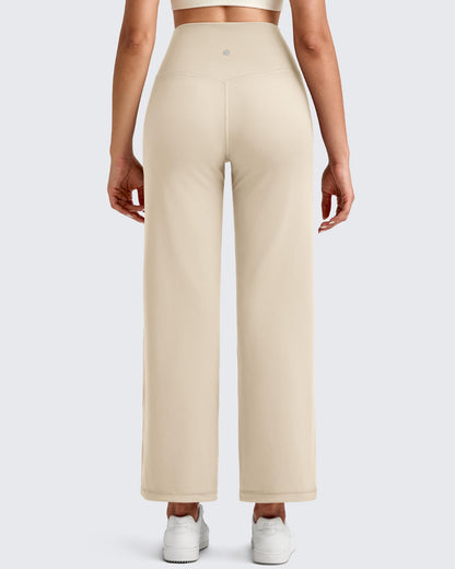 Pantalones Tobilleros de Pierna Ancha y Talle Alto BareFeel