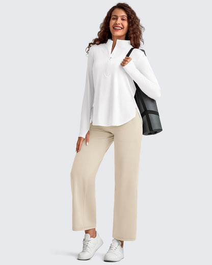 Pantalones Tobilleros de Pierna Ancha y Talle Alto BareFeel
