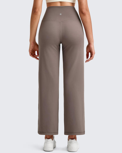 Pantalones Tobilleros de Pierna Ancha y Talle Alto BareFeel