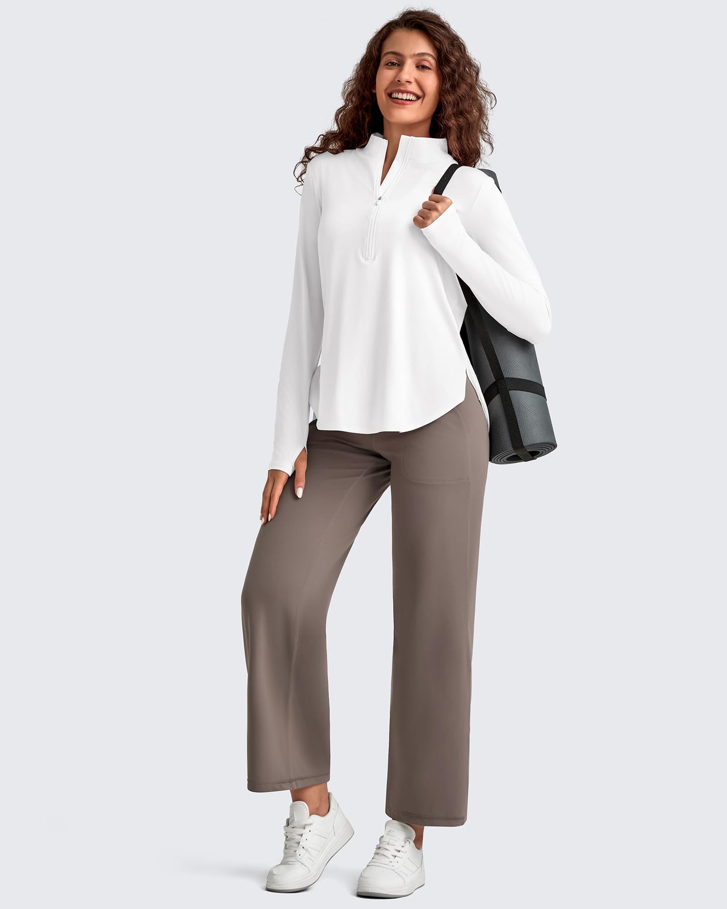 Pantalones Tobilleros de Pierna Ancha y Talle Alto BareFeel