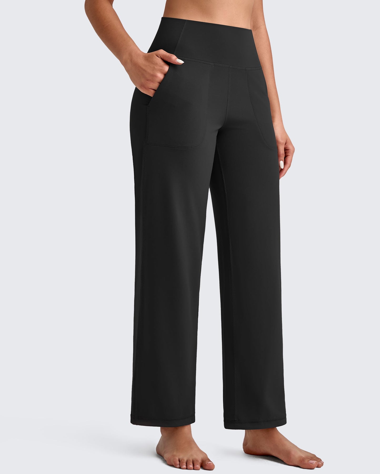 Pantalones Tobilleros de Pierna Ancha y Talle Alto BareFeel