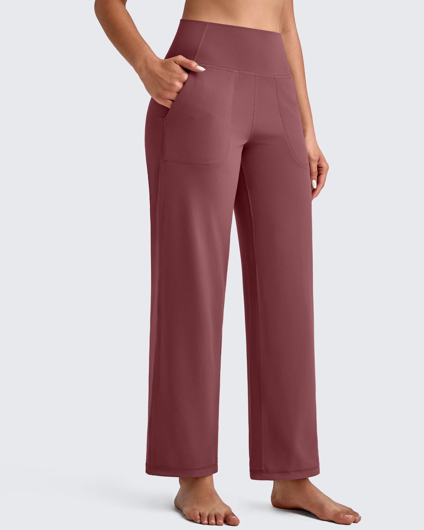 Pantalones Tobilleros de Pierna Ancha y Talle Alto BareFeel