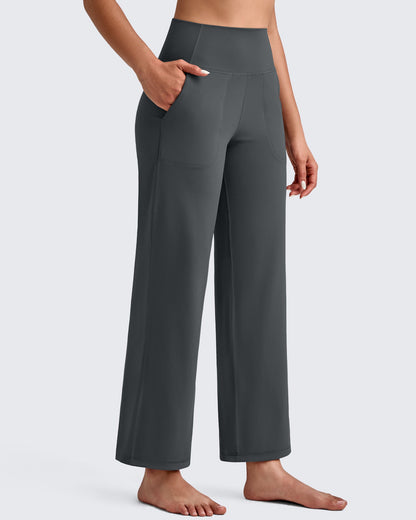 Pantalones Tobilleros de Pierna Ancha y Talle Alto BareFeel