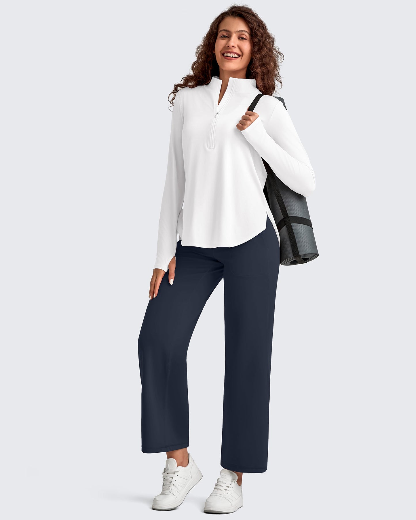 Pantalones Tobilleros de Pierna Ancha y Talle Alto BareFeel