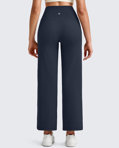 Pantalones Tobilleros de Pierna Ancha y Talle Alto BareFeel