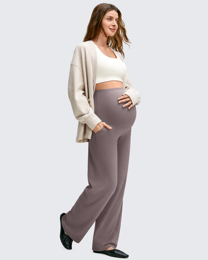 Pantalones casuales de pierna ancha BareFeel Maternity con bolsillos