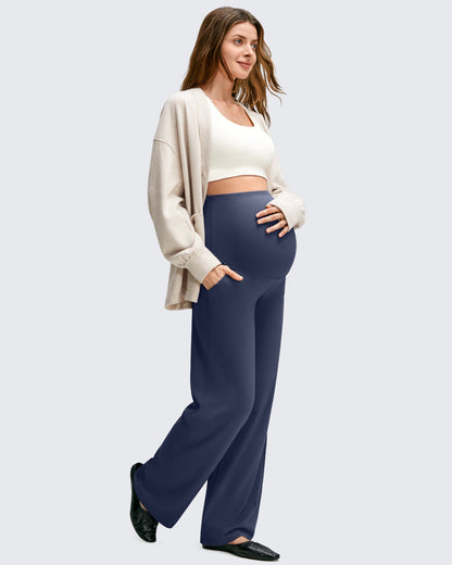 Pantalones casuales de pierna ancha BareFeel Maternity con bolsillos