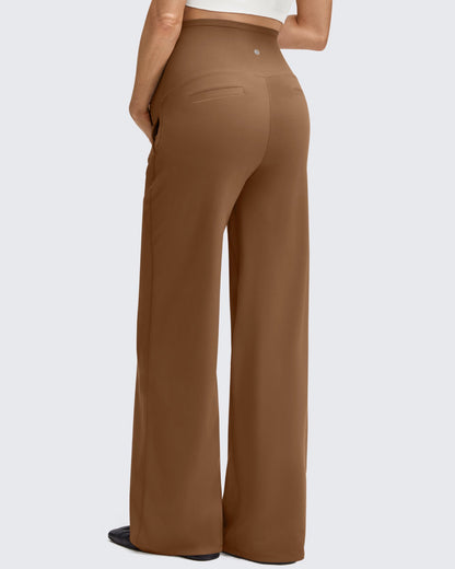 Pantalones casuales de pierna ancha BareFeel Maternity con bolsillos