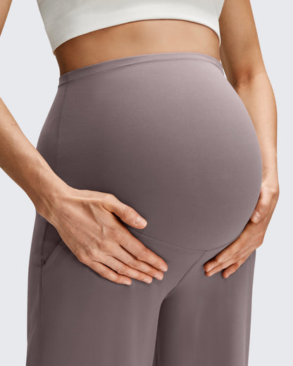 Pantalones casuales de pierna ancha BareFeel Maternity con bolsillos