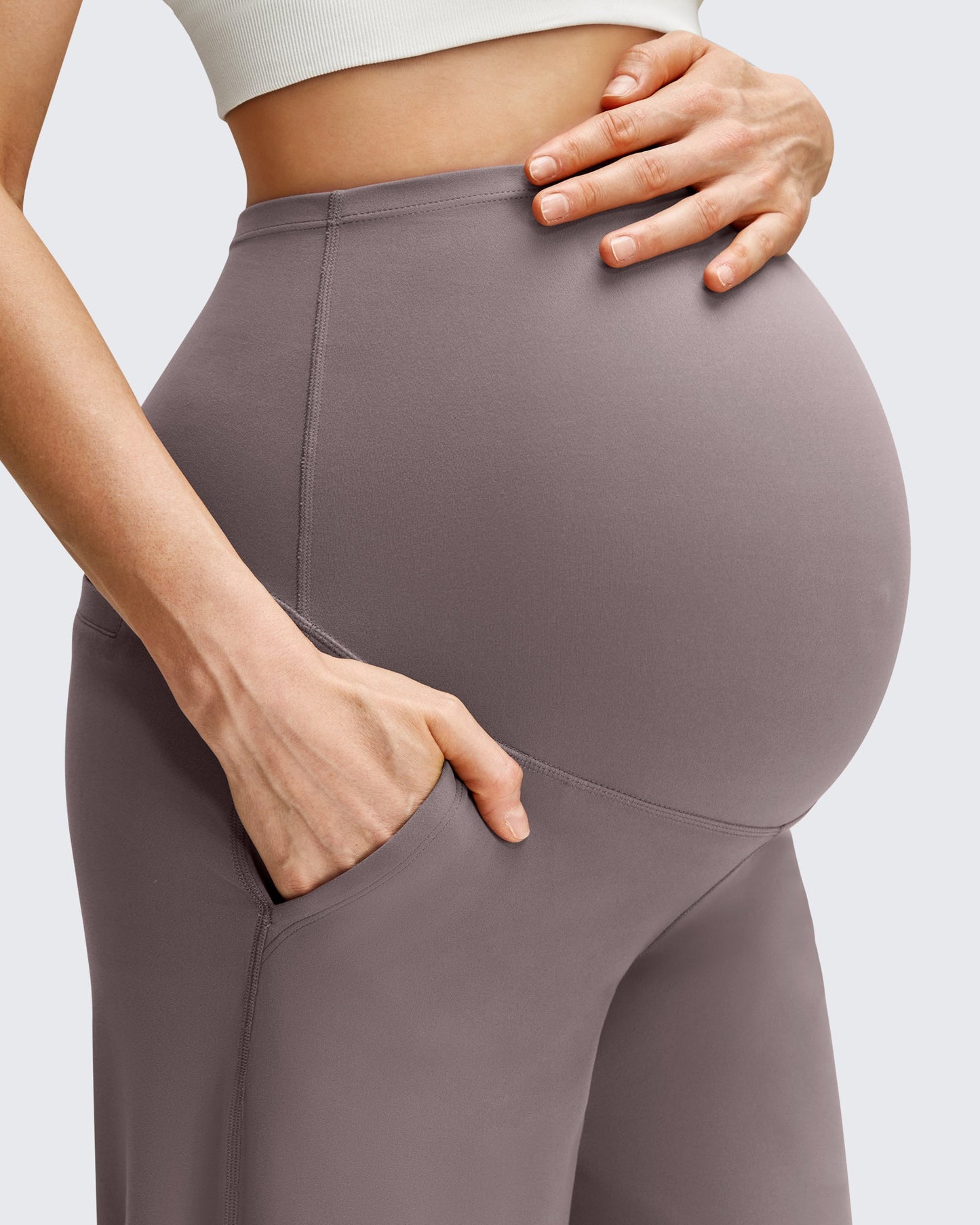 Pantalones casuales de pierna ancha BareFeel Maternity con bolsillos