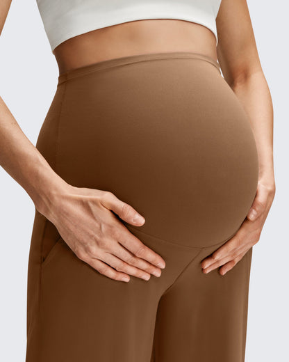 Pantalones casuales de pierna ancha BareFeel Maternity con bolsillos