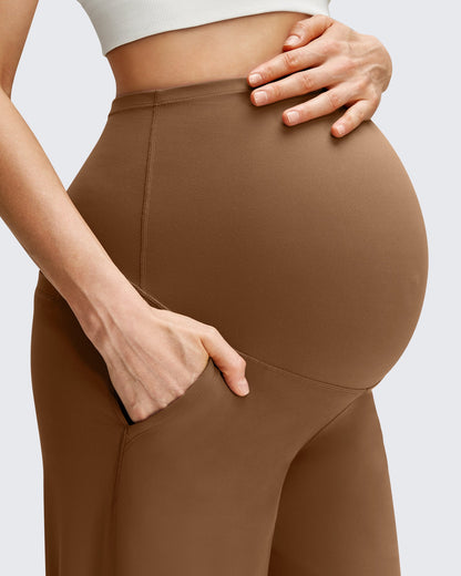 Pantalones casuales de pierna ancha BareFeel Maternity con bolsillos