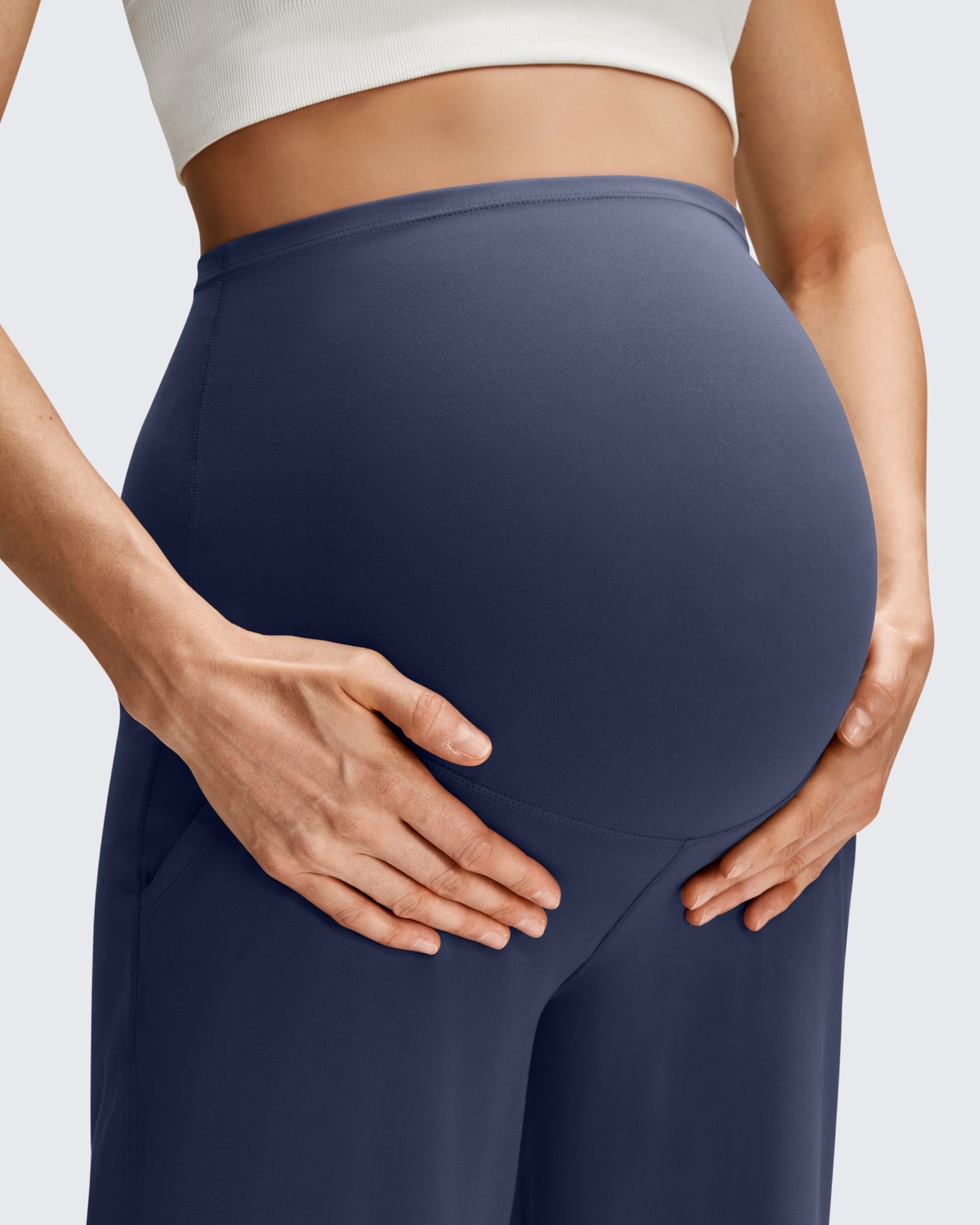 Pantalones casuales de pierna ancha BareFeel Maternity con bolsillos