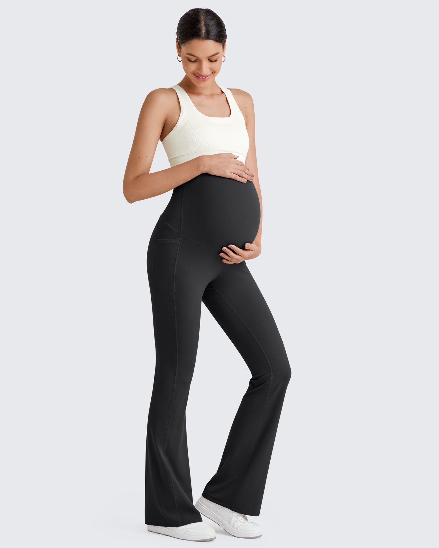 BareFeel Vestido de embarazo con leggings acampanados