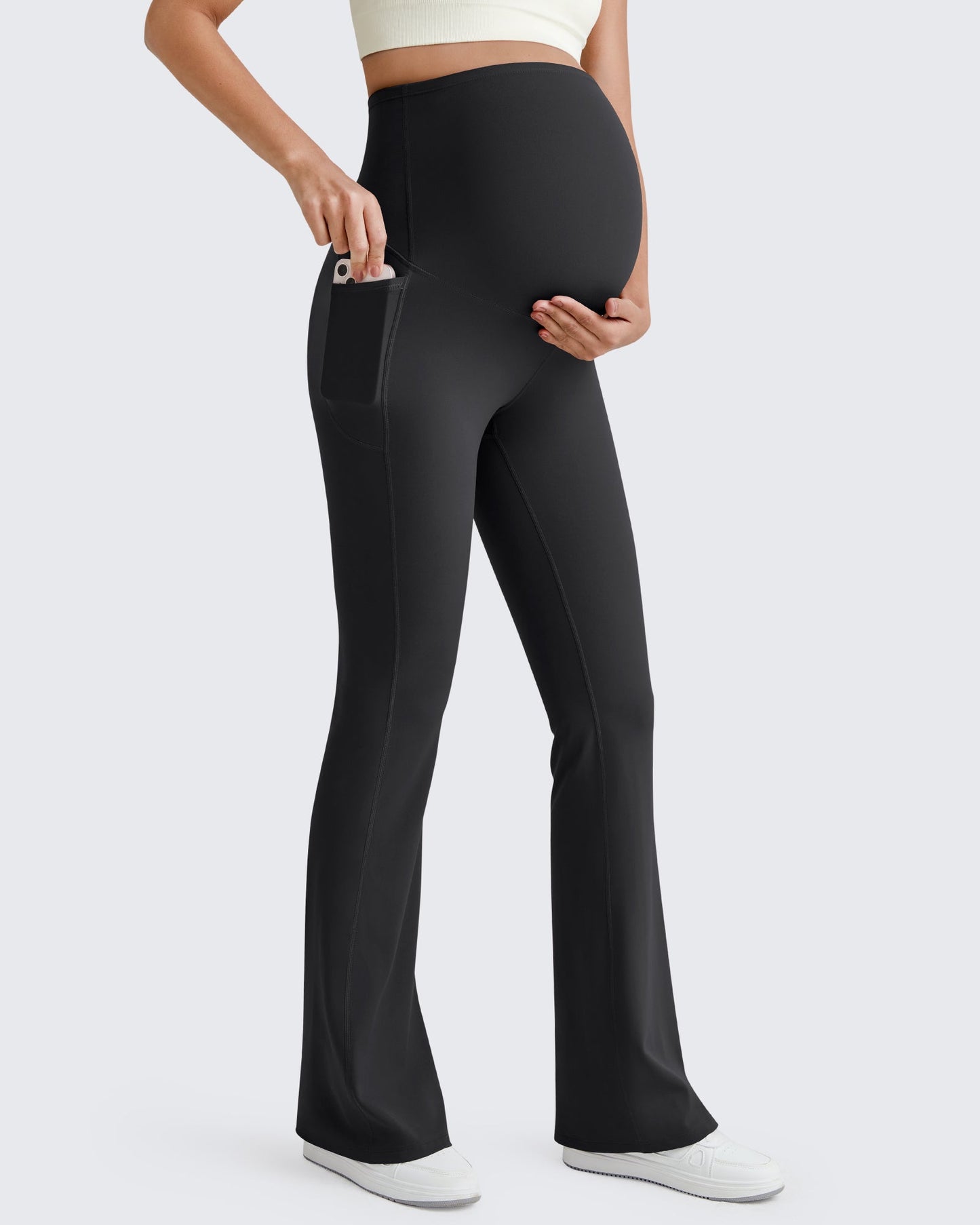 BareFeel Vestido de embarazo con leggings acampanados