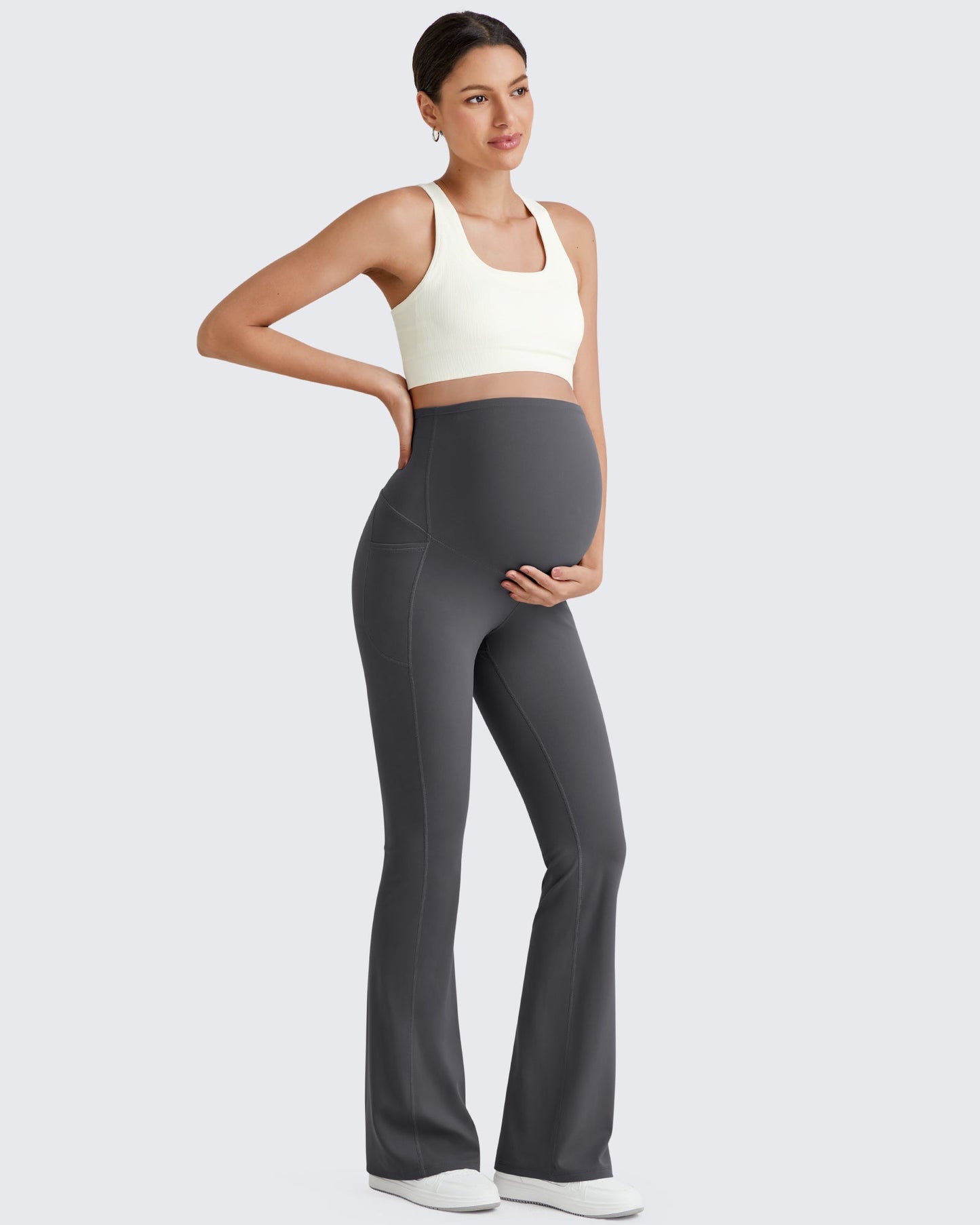BareFeel Vestido de embarazo con leggings acampanados