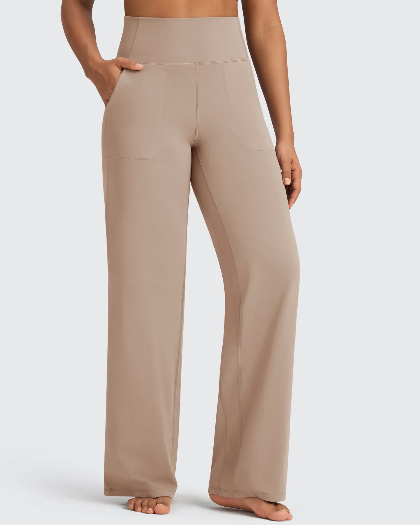 Pantalones de vestir de talle alto sin costuras BareFeel Petite