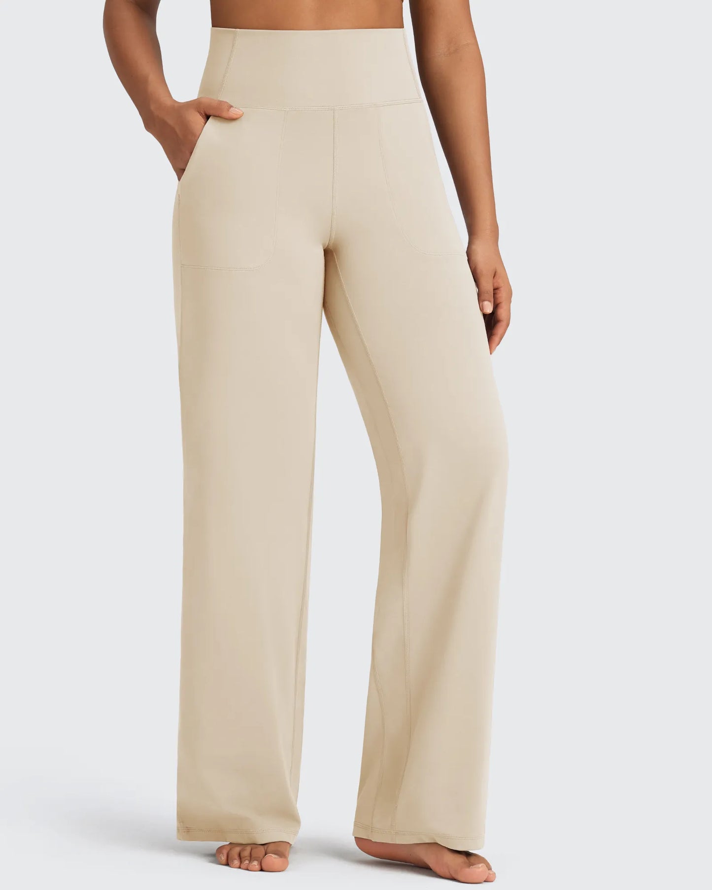 Pantalones de vestir de talle alto sin costuras BareFeel Petite