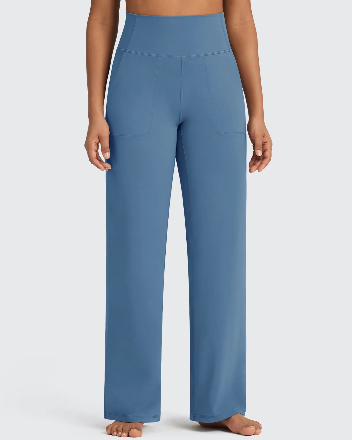 Pantalones Anchos de Vestir de Cintura Alta Sin Costuras BareFeel