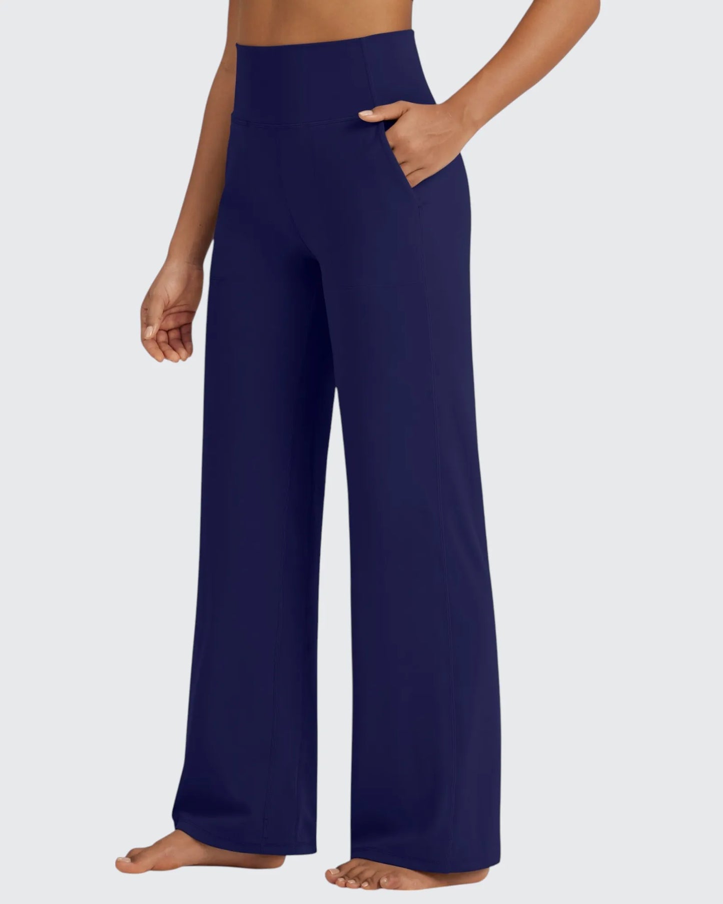 Pantalones Anchos de Vestir de Cintura Alta Sin Costuras BareFeel