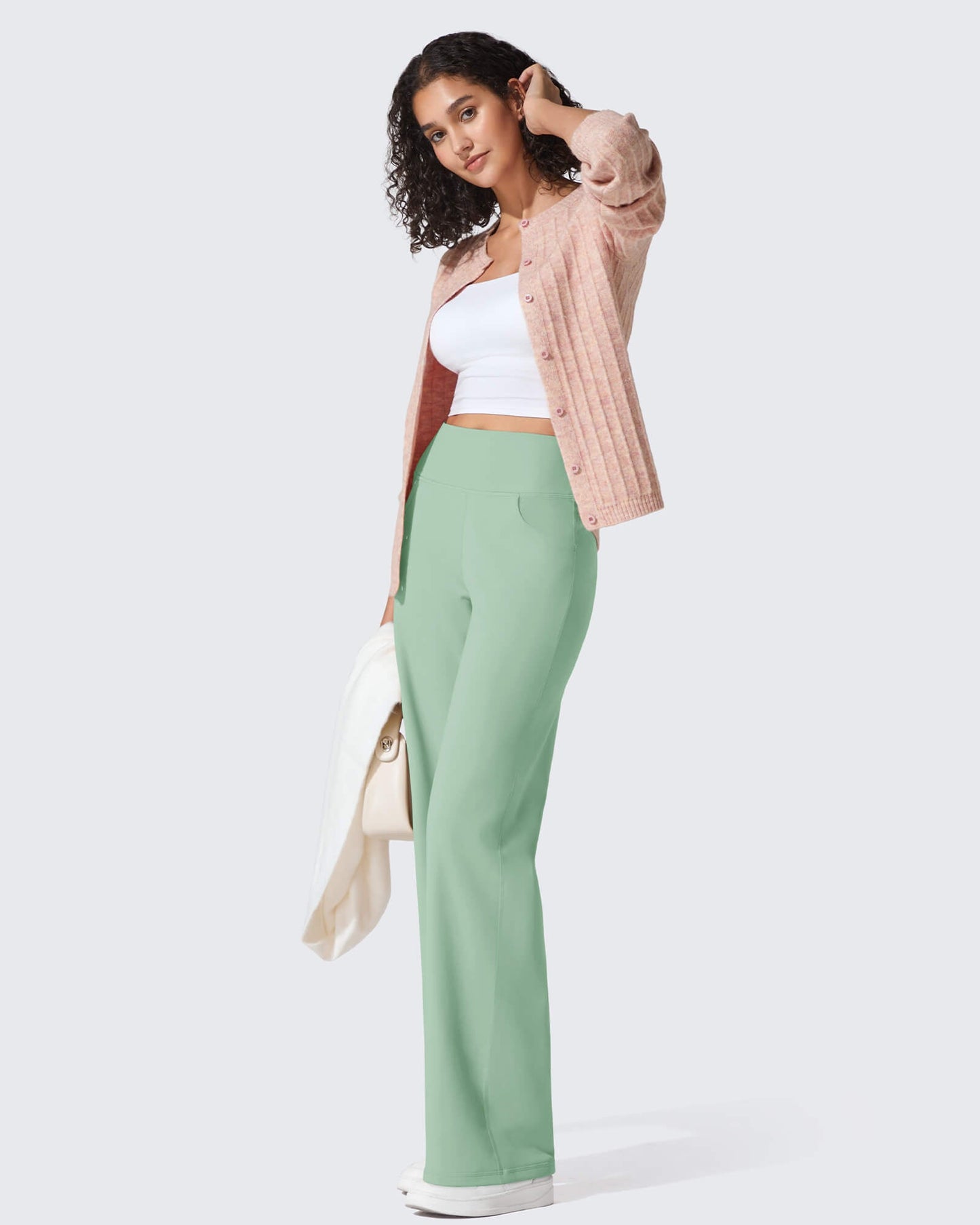 Pantalones de vestir de talle alto sin costuras BareFeel Petite