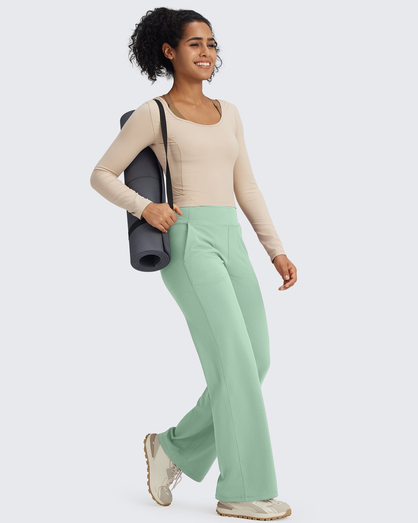BareFeel Pantalones Elegantes de Tiro Alto Sin Costuras (Talla Alta)