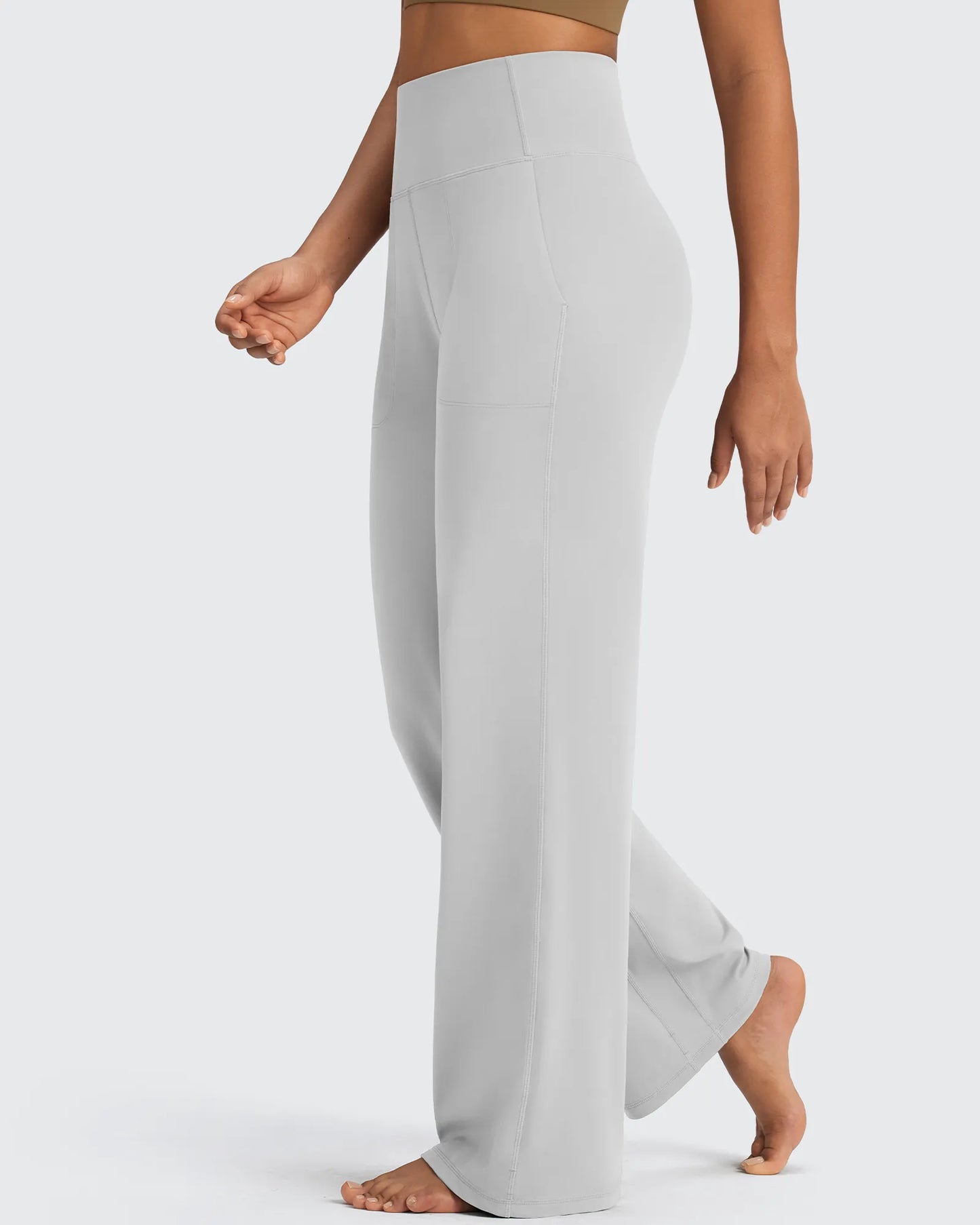 Pantalones Anchos de Vestir de Cintura Alta Sin Costuras BareFeel