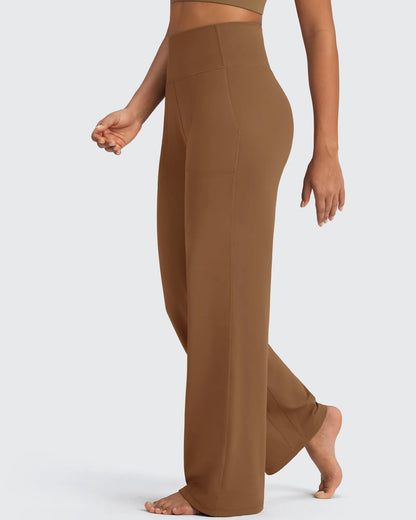 Pantalones Anchos de Vestir de Cintura Alta Sin Costuras BareFeel