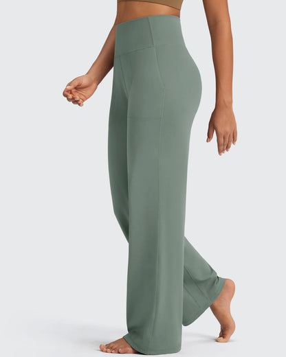 Pantalones Anchos de Vestir de Cintura Alta Sin Costuras BareFeel