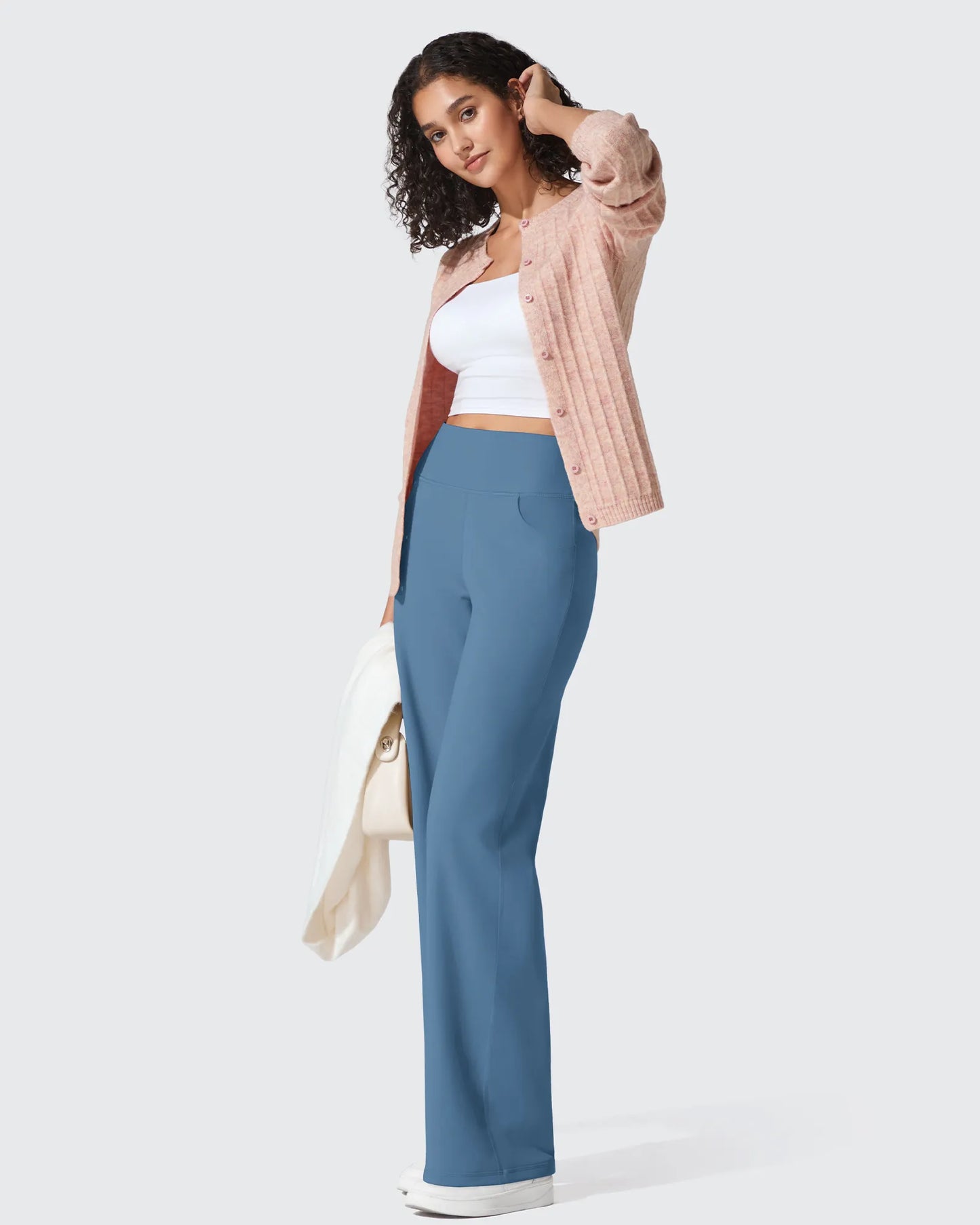 Pantalones de vestir de talle alto sin costuras BareFeel Petite