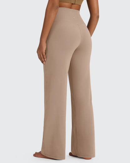 Pantalones Anchos de Vestir de Cintura Alta Sin Costuras BareFeel