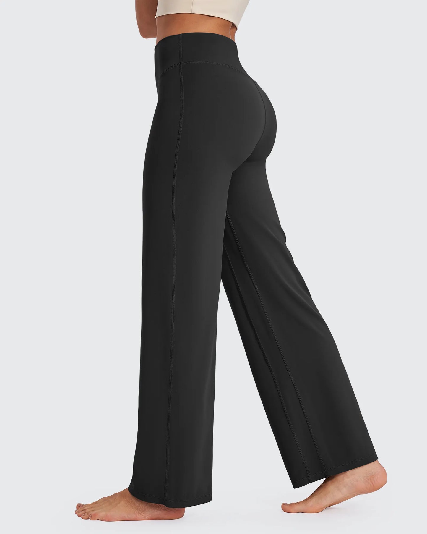BareFeel Pantalones Anchos de Tiro Alto para Mujer (Talla Petite)