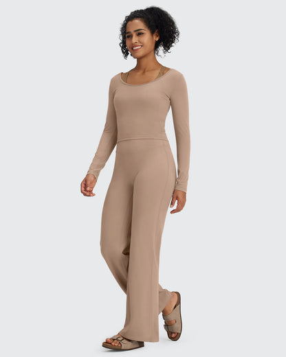 Pantalones de pernera ancha y talle alto BareFeel Tall