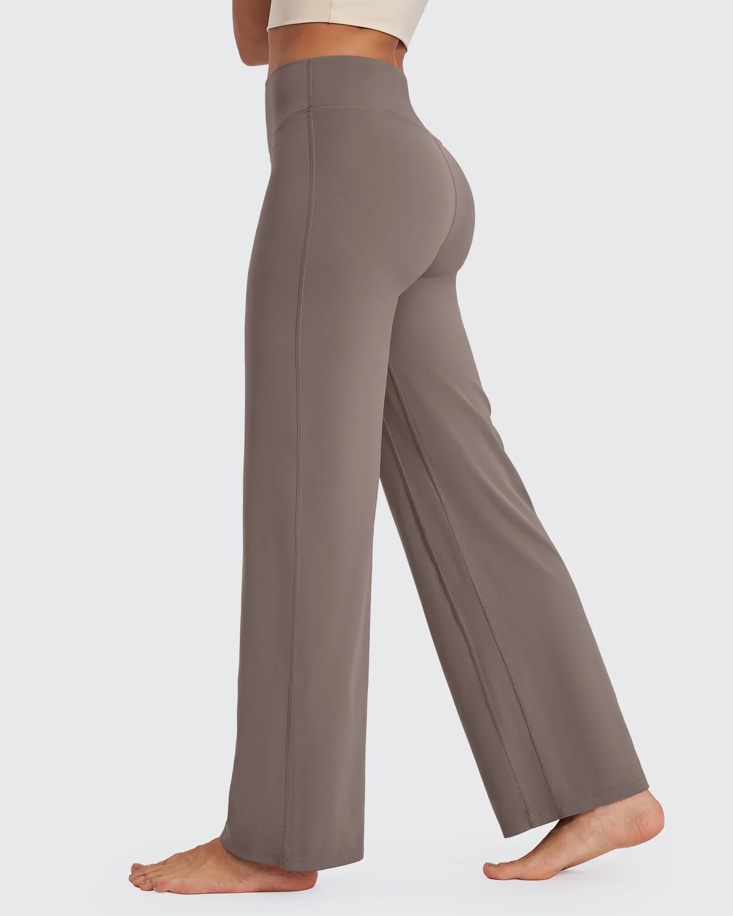 BareFeel Pantalones Anchos de Tiro Alto para Mujer (Talla Petite)
