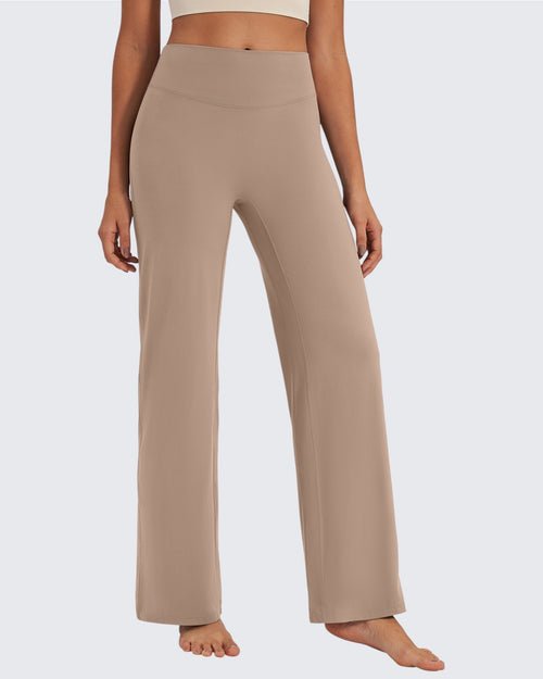BareFeel Pantalones Anchos de Tiro Alto para Mujer (Talla Petite)